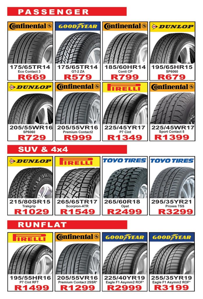 Tyre and Wheel Specials and Promotions